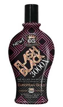 European Gold Flash Black 3000X Ultra Dark Tanning Lotion 12 oz